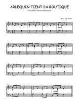Téléchargez l'arrangement pour piano de la partition de Arlequin tient sa boutique en PDF